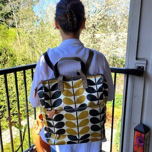 ORLA KIELY MULTI COLOR SIGNATURE ICON STEM PRINTED OILCLOTH BACKPACK